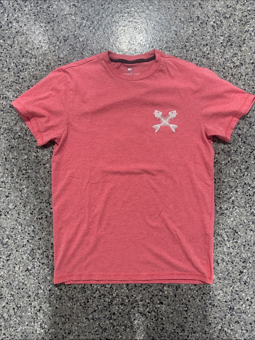 Vineyard Vines Heather Coral Short Sleeve Tee with Chest Graphic